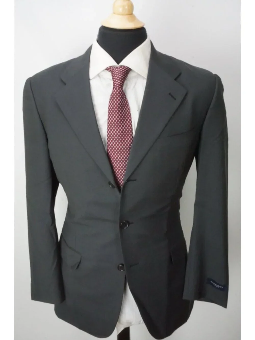 Burberry London Gray Blue Wool 2 Pc Suit Jacket Pants Sz 38R BRAND NEW